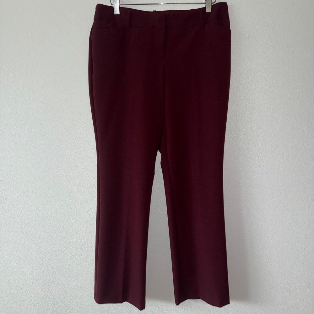 Worthington Perfect Trouser Burgundy Pants Size 6P - Picture 3 of 10